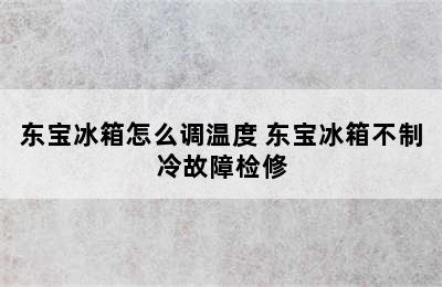 东宝冰箱怎么调温度 东宝冰箱不制冷故障检修